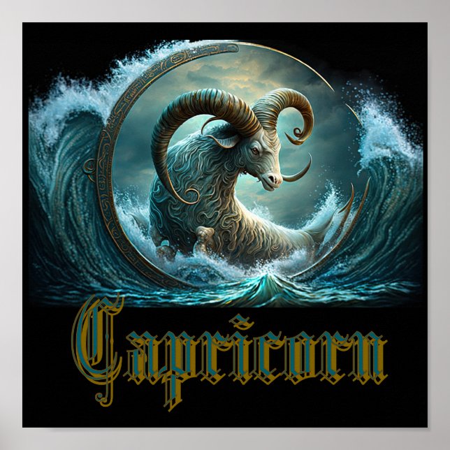 Capricorn Zodiac-tecken Poster (Framsidan)
