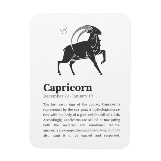 Capricorn Zodiac-tecken poster Magnet (Vertikal)