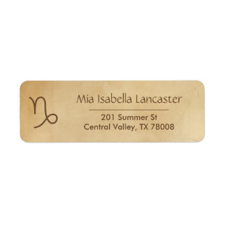 Capricorn Zodiac-tecken - Returetiketter Returadress Etikett