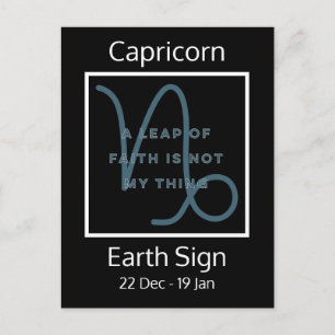 Capricorn Zodiac-tecken, Roligt Quote in Blue and Vykort