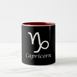"Capricorn" Zodiac-tecken Två-Tonad Mugg