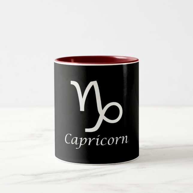 "Capricorn" Zodiac-tecken Två-Tonad Mugg (Center)