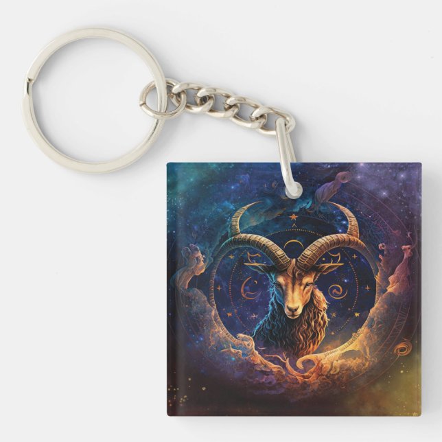 Capricorn Zodiac-tecken Vattenfärgsdesign (Framsidan)