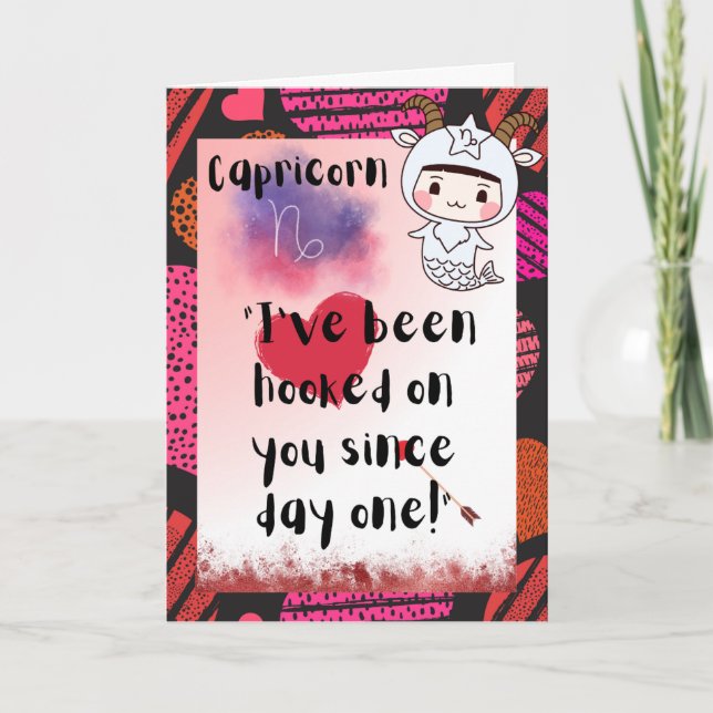 Capricorn Zodiac Valentiness Personlig Card Kort (Framsida)