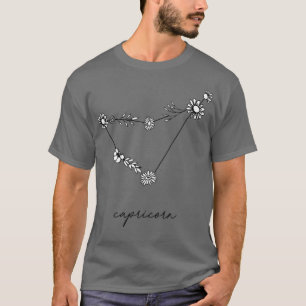 Capricorn Zodiac Wildblomskonstellation T Shirt