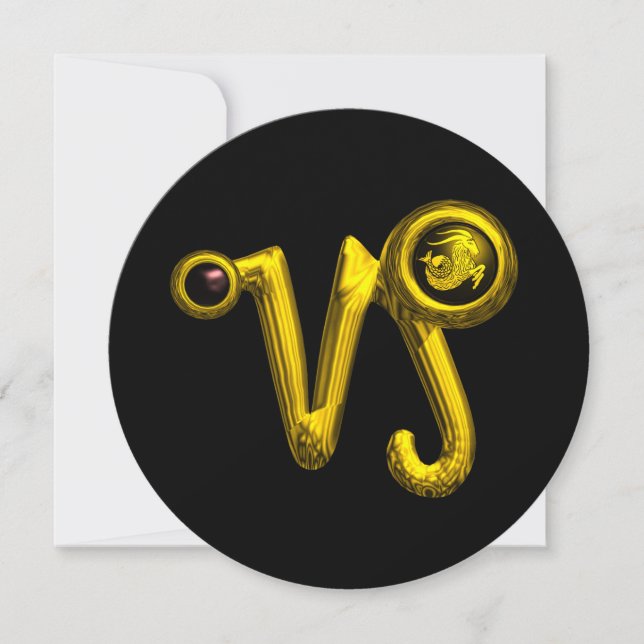 CAPRICORN,ZODIACAL SIGN,ZODIAC-FÖDELSEDAGSFEST INBJUDNINGAR (Framsida)