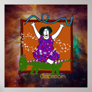 Capricornaffischtryck Poster