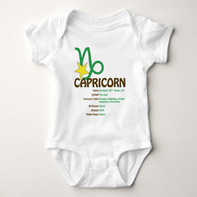 Capricorndragbaby Tee Shirt (Framsida)