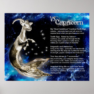 Capricornguldkännetecken Poster