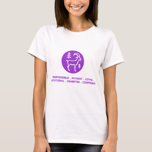 Capricornkvinna T-tröja Tee Shirt (Framsida)