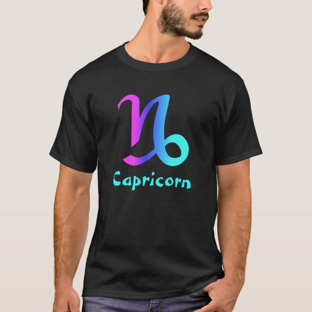 Capricornmanar svart tshirt t-shirt (Framsida)