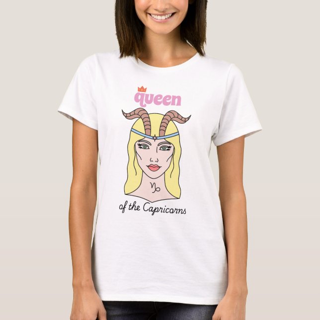 Capricorns drottning t shirt (Framsida)
