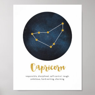 Capricornstjärnteckentryck Poster