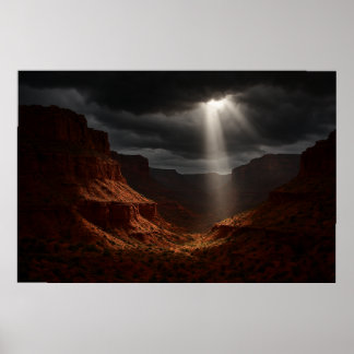 Caprock Canyons Affisch - Dramatisk solstråletryck