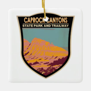 Caprock Canyons State Park och Trailway Texas Julgransprydnad Keramik