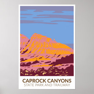 Caprock Canyons State Park och Trailway Texas Poster