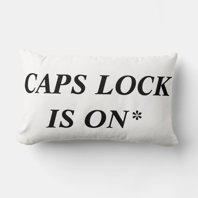 CAPS LOCK ÄR PÅ* Lingo, en fungerande dator. Lumbarkudde (Framsida)