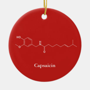 Capsaicin Molekyl Kemi Söta Chili Älskare Julgransprydnad Keramik