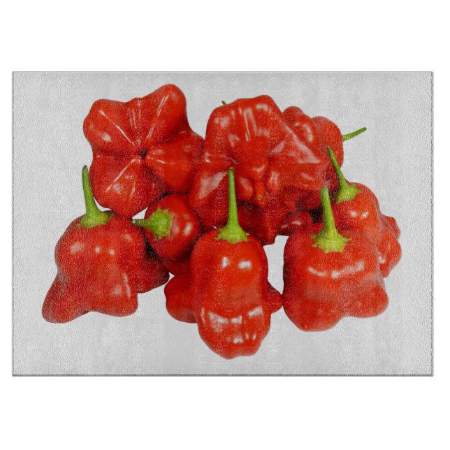 Capsicum Chinense Chili Glass Choppboard (Framsidan)