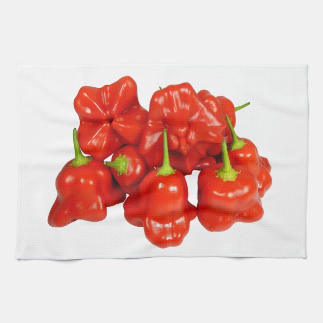 Capsicum Chinense Chili Tea Towel Kökshandduk (Horisontell)
