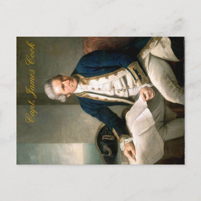 Capt. James Cook Postcard, upptäckare av Hawaii Vykort (Framsida)