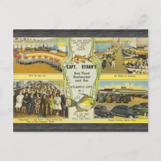 Capt. Starns restaurang och Pub Atlantic City, Vi Vykort (Framsida)