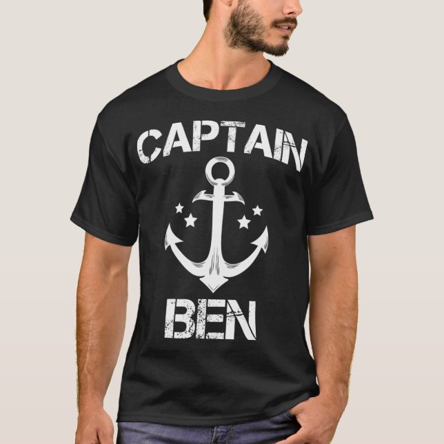 CAPTAIN BEN Funny Birthday Personlig Namn T Shirt (Framsida)