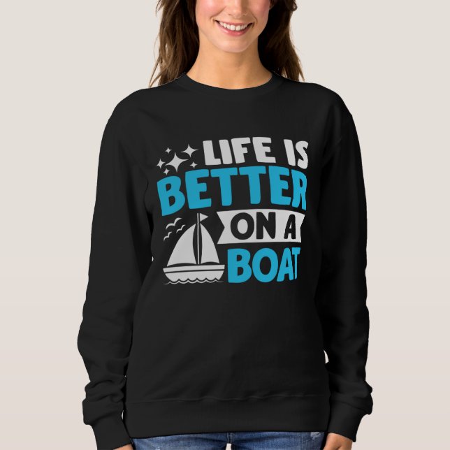 Captain Boater Boating Pontoon  on a Boat T Shirt (Framsida)