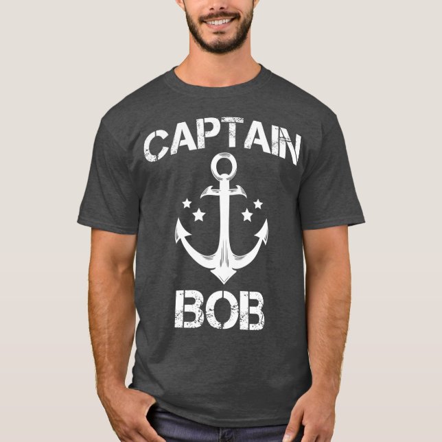 CAPTAIN BOB Funny Birthday Personlig Namn T Shirt (Framsida)