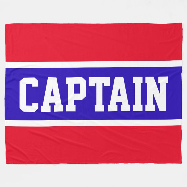 CAPTAIN Bright Rött vitt blått Athletic Rand Fleecefilt (Framsidan (Horisontell))