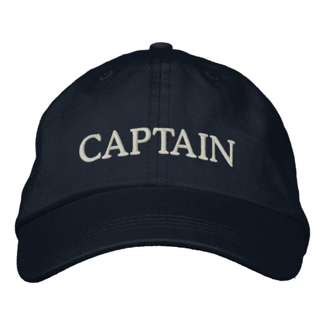 CAPTAIN-broiderat hat Broderad Keps (Framsida)