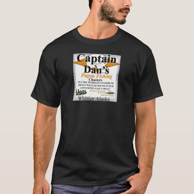 CAPTAIN DAN'S PAGAN FISCHARTERS T SHIRT (Framsida)