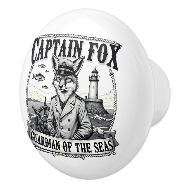 Captain Fox Guardian of Seas Nautical Design Knopp (Höger)