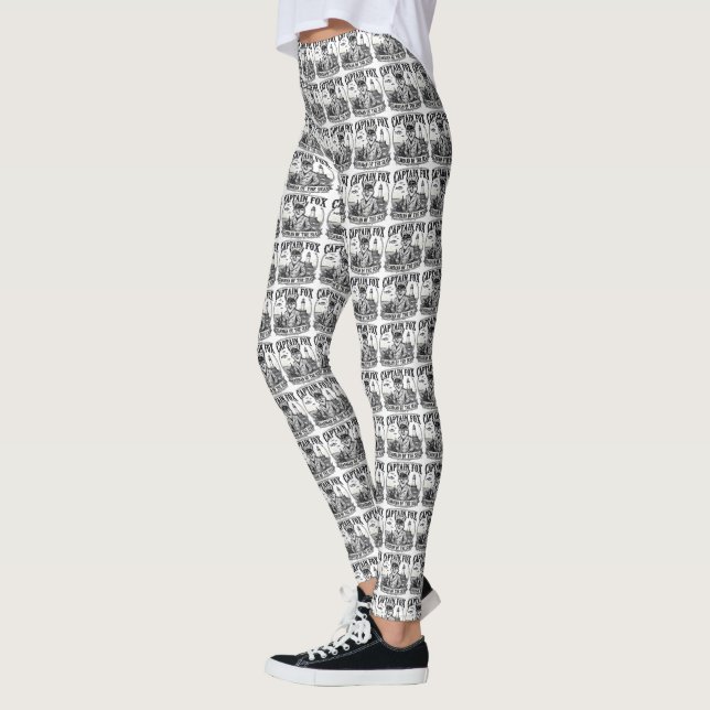 Captain Fox Guardian of Seas Nautical Design Leggings (Vänster)