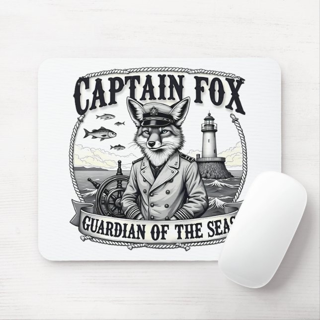 Captain Fox Guardian of Seas Nautical Design Musmatta (Med mus)