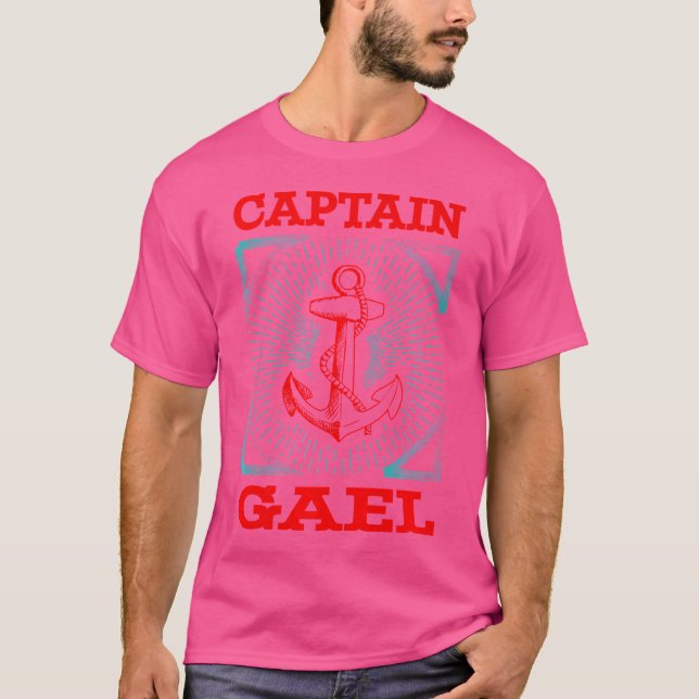 Captain Gael Personalized Name Seaman Boating Trip T Shirt (Framsida)