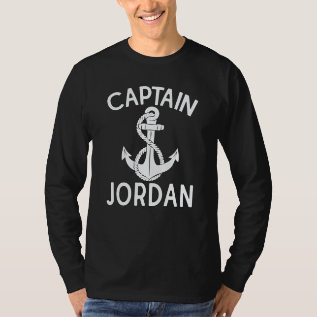 Captain Jordan Boating Yacht Anchor Ship Boat T Shirt (Framsida)