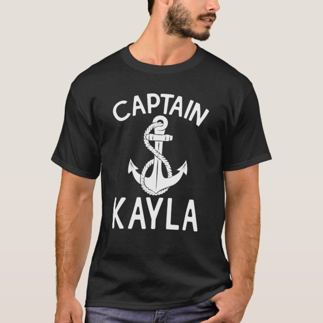 Captain Kayla Yacht Anchor Boat Boating Ship T Shirt (Framsida)