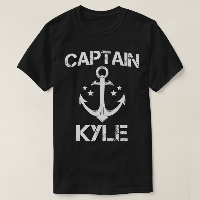 CAPTAIN KYLE Funny Birthday Personlig Namn Boat T Shirt (Design framsida)