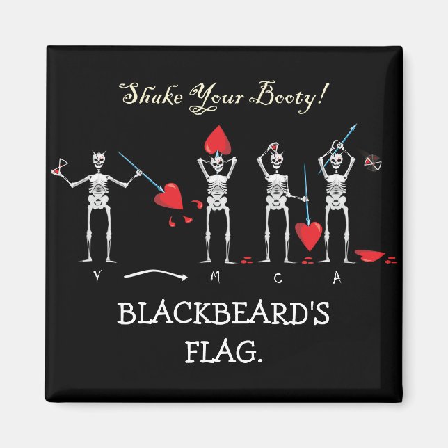 CAPTAIN MAYFLOWER'S Blackbeard Flagga Magnet (Framsidan)
