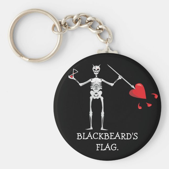 CAPTAIN MAYFLOWERS Blackbeard Flagga Nyckelring (Framsidan)