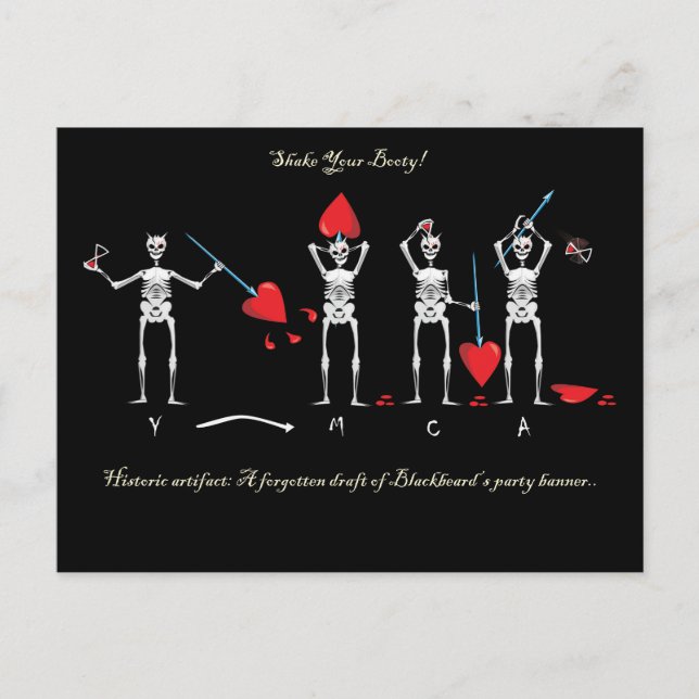 CAPTAIN MAYFLOWERS Blackbeard Flagga Vykort (Framsida)