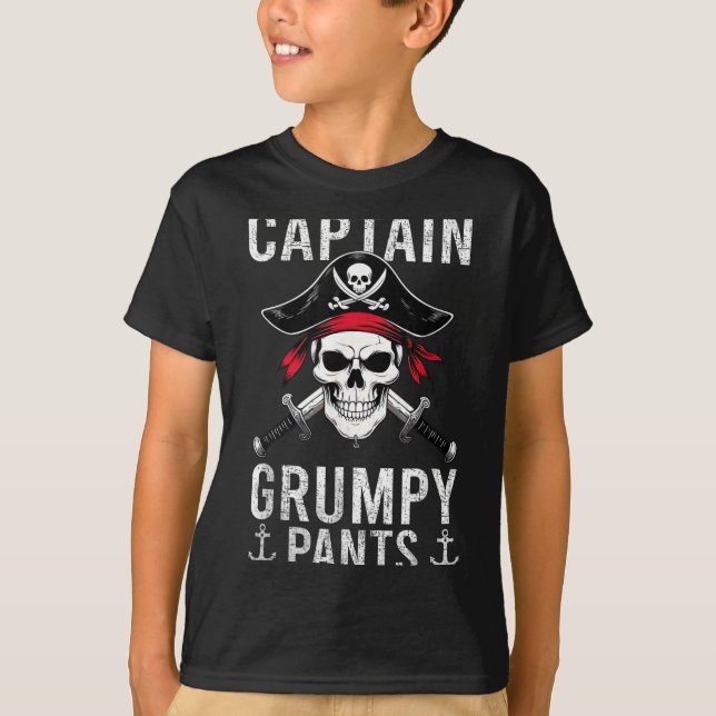 Captain Mpy Pants Rate Humor Skull Graphic  T Shirt (Framsida)