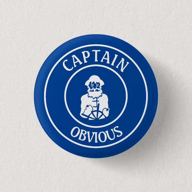 Captain Obvious Keychain Knapp (Framsida)
