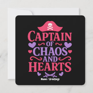 Captain of Chaos and Hearts Pirate Graphic Inbjudningar