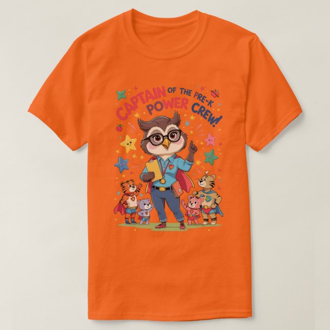 Captain of the Pre-K Power Crew T Shirt (Design framsida)
