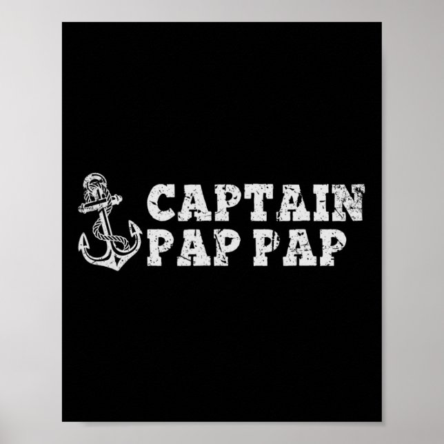 Captain Pap-pap Sailing Boating Pappap Boat Anchor Poster (Framsidan)