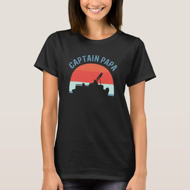 Captain Papa Pontooning Pontoon Boat Captain T Shirt (Framsida)