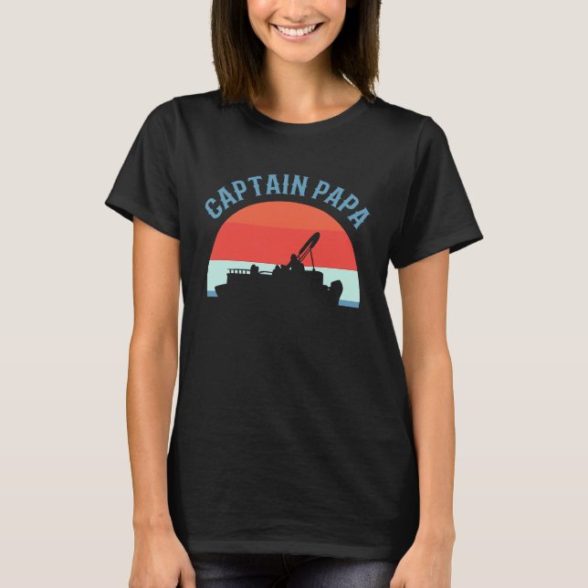 Captain Papa Pontooning Pontoon Boat Captain T Shirt (Framsida)