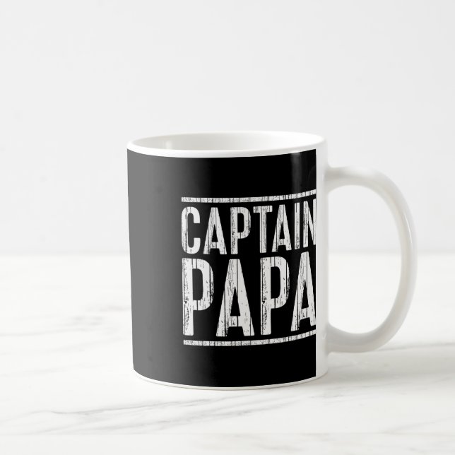 Captain Papa Shirt Pontoon Boat Fathers Day Fishin Kaffemugg (Höger)